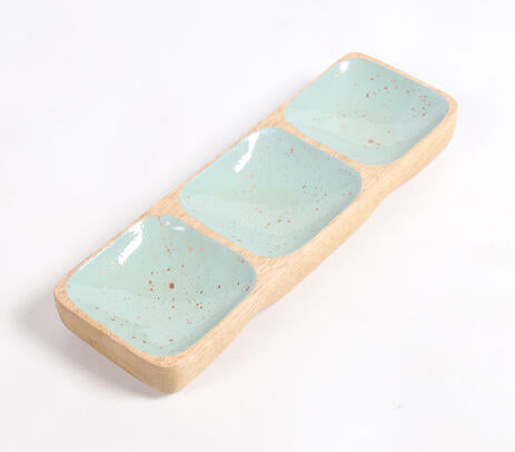 Mint Enamelled Wooden Serving Platter