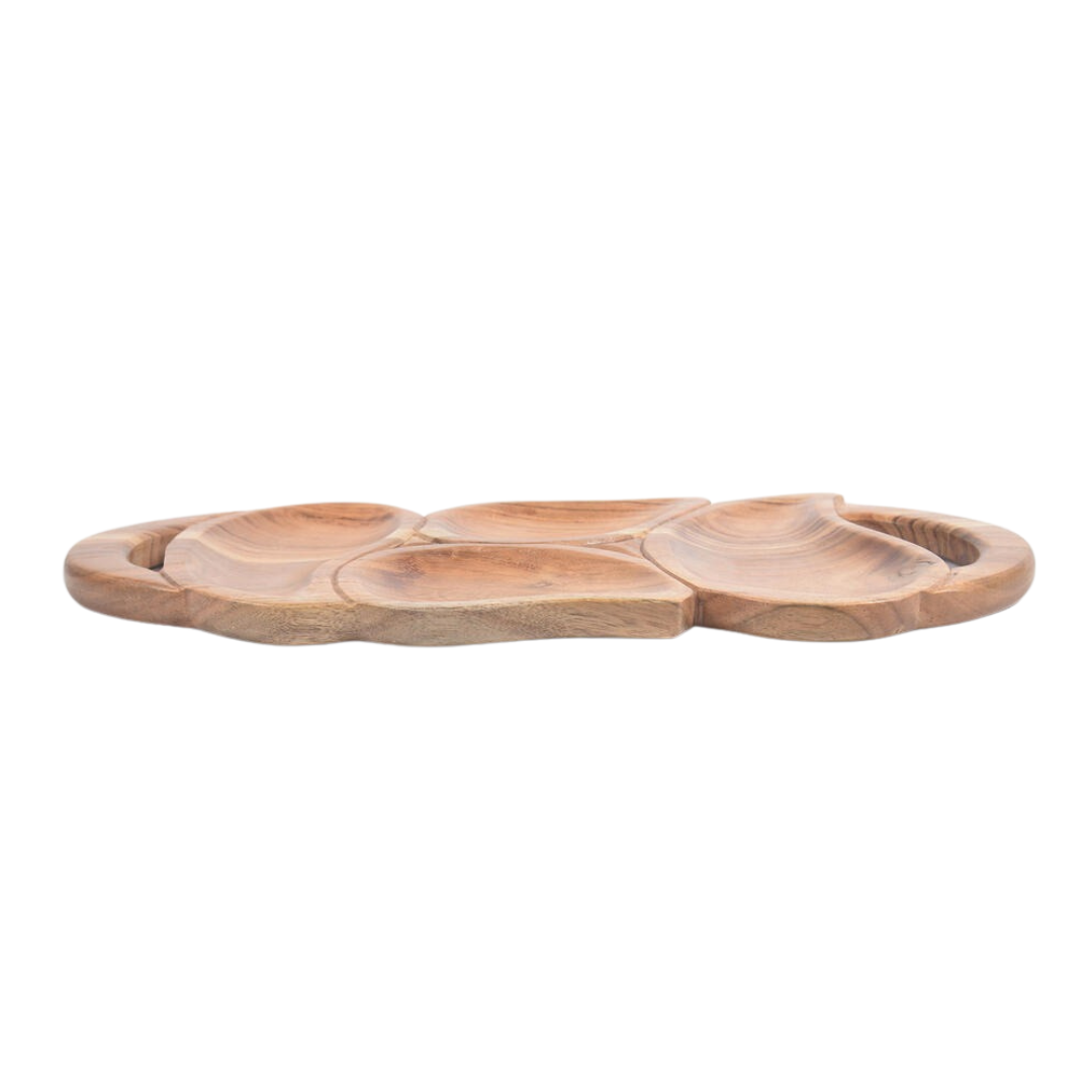 Hand Carved Wooden Platter Fruits Shape