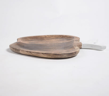 Hand Cut Mango Wood Apple Tray – Rustic Serveware