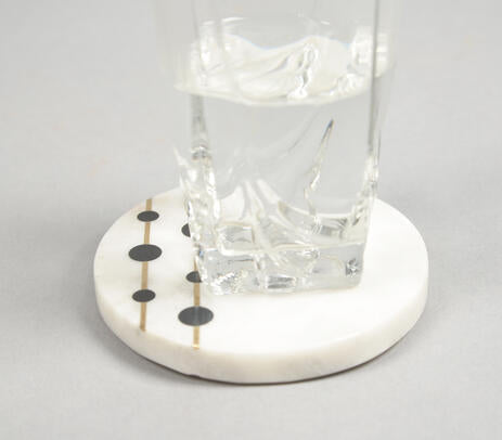 Inlaid & Hand Cut Marble Coasters (Set of 4)