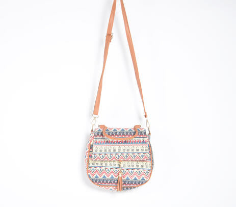 Boho Printed Handbag – Artisan Cotton Sling