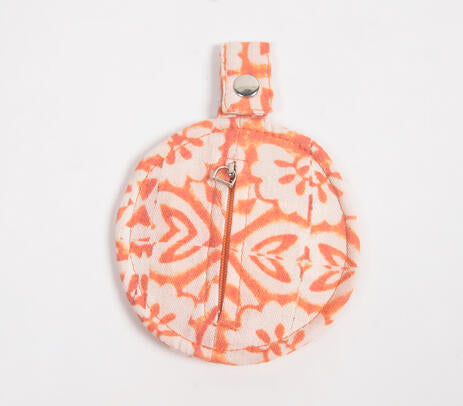 Printed Orange Mini Pouch Bag – Handmade Mini Coin Pouch