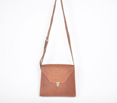 Punch Work Kutch Leather Sling Bag – Genuine Leather