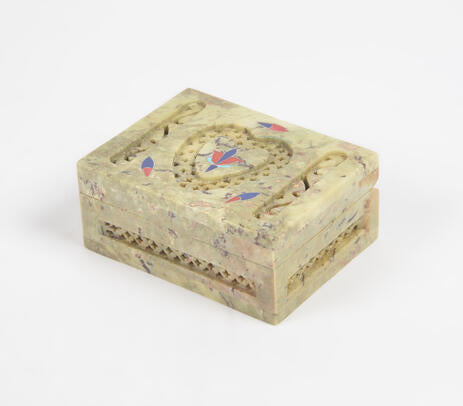 Soapstone Jewelry Box – Hand-Inlaid Semi-Precious Stones
