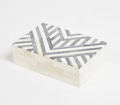 Art Deco Natural Bone &amp; MDF – Trinket Box