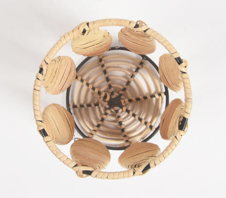 Handwoven Cane &amp; Iron Pen Stand