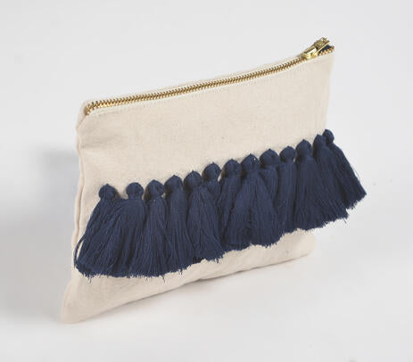 Handmade Tasseled Cotton Travel Pouch