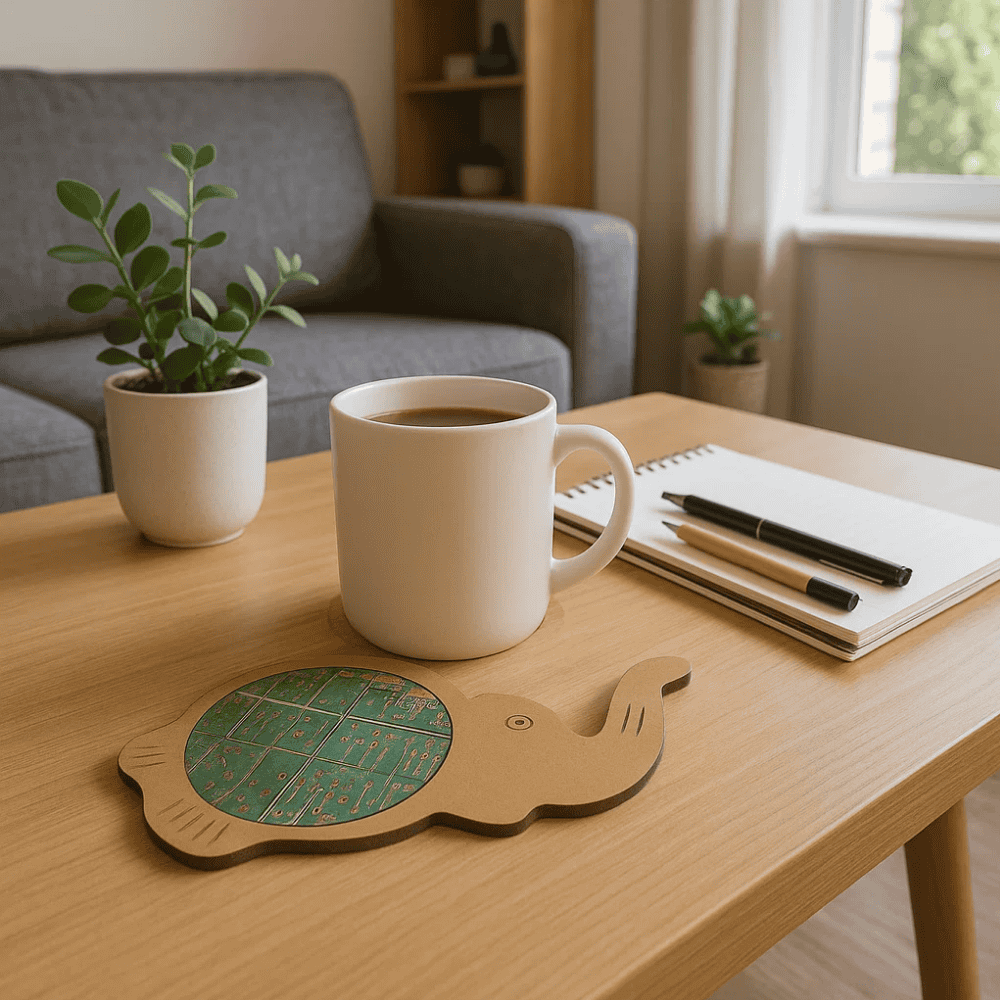 Recycled Circuit Board MDF Elephant Coaster