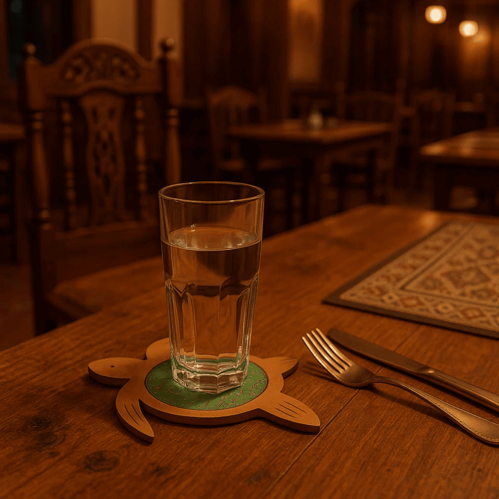 Turtle-Shaped Coaster – Recycled Circuit Board & MDF Eco Decor