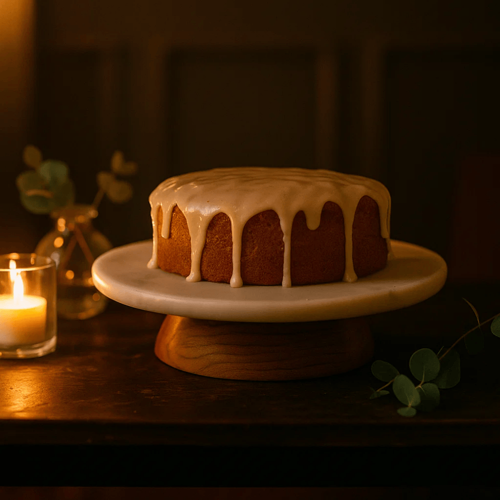 Fusion Mango Wood &amp; Marble Cake Stand