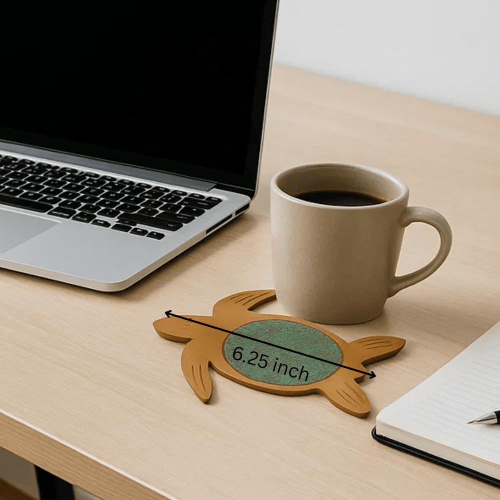 Turtle-Shaped Coaster – Recycled Circuit Board &amp; MDF Eco Decor