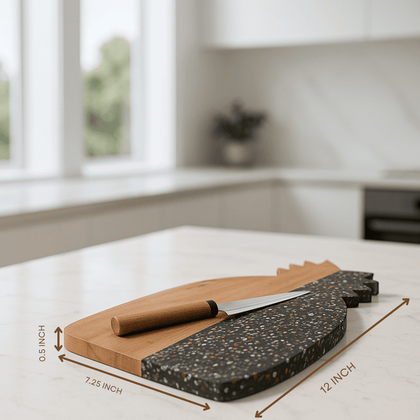 Pineapple Chopping Board | Stone Colorblock Acacia Wood Kitchen