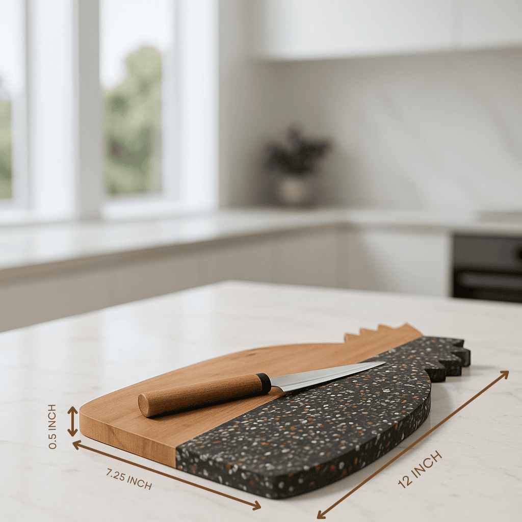 Stone Colorblock &amp; Pineapple-Cut Acacia Wood Chopping Board