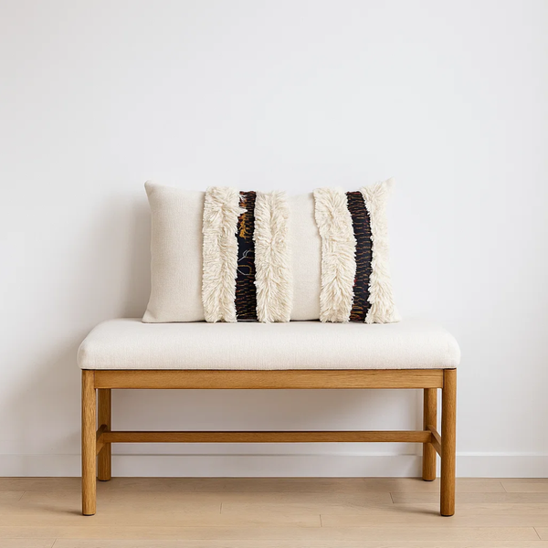 Shaggy Lace Cushion Cover | Handmade Cotton Boho Decor