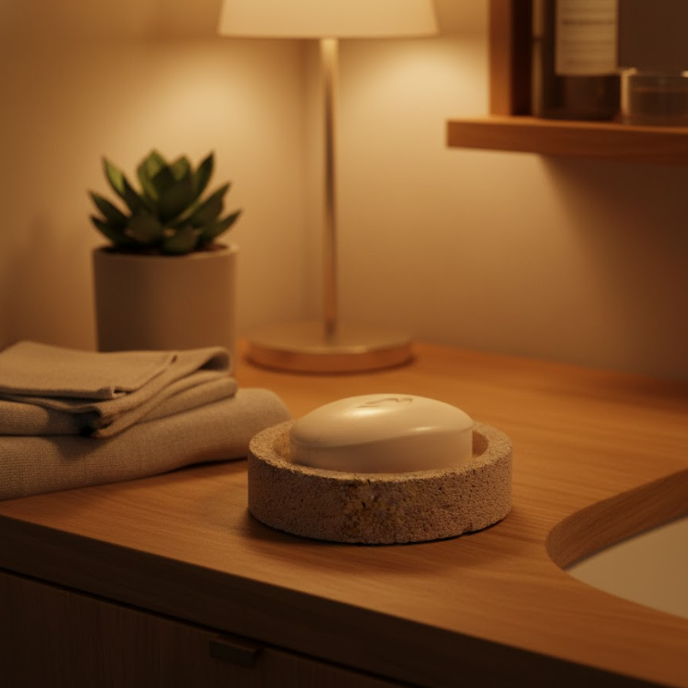 Recycled Concrete Classic Round Soap Dish
