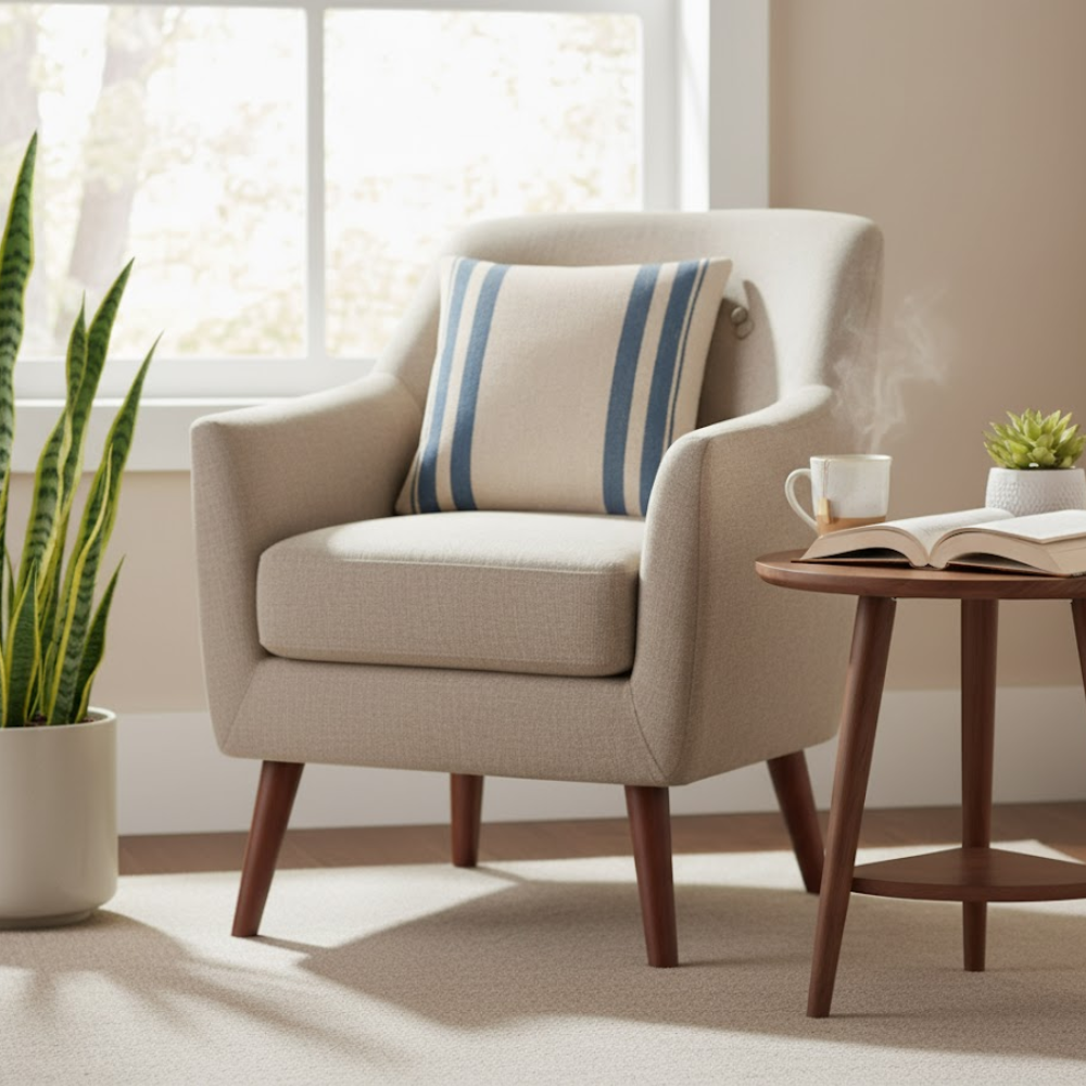 YarDyed Cotton Striped Cushion Cover – Handcrafted Cotton Cushion Cover with Minimalist Stripes