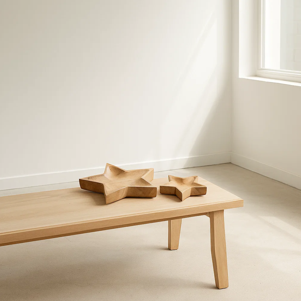 Star-Shaped Mango Wood Snack Trays – Set of 2