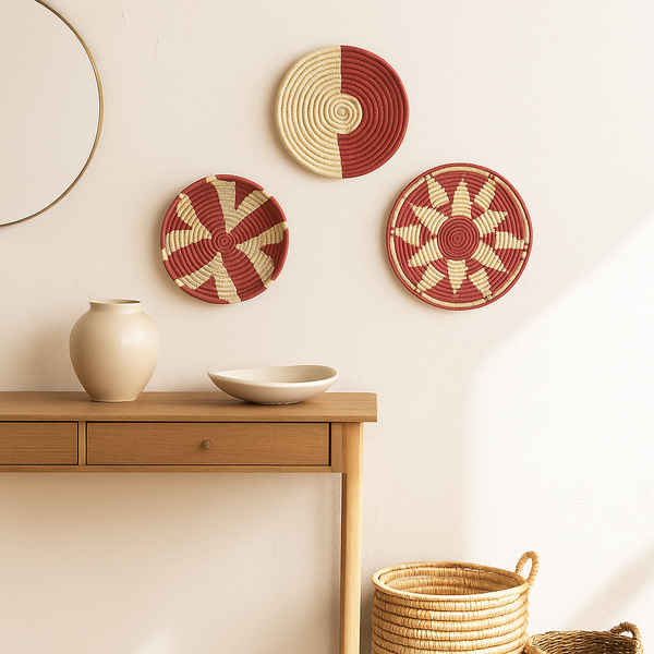 Mandala Sabai Grass Wall Plates | Handwoven Boho Wall Art