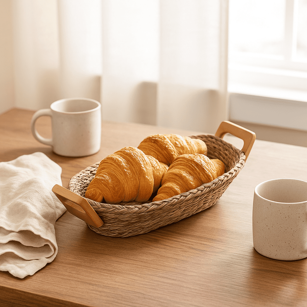 Handwoven Sabai Grass Bread Basket 