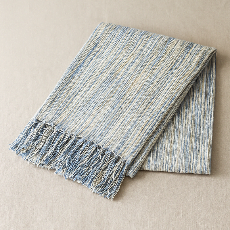 Striped Abstract Cotton Throw Blanket – Artistic Comfort