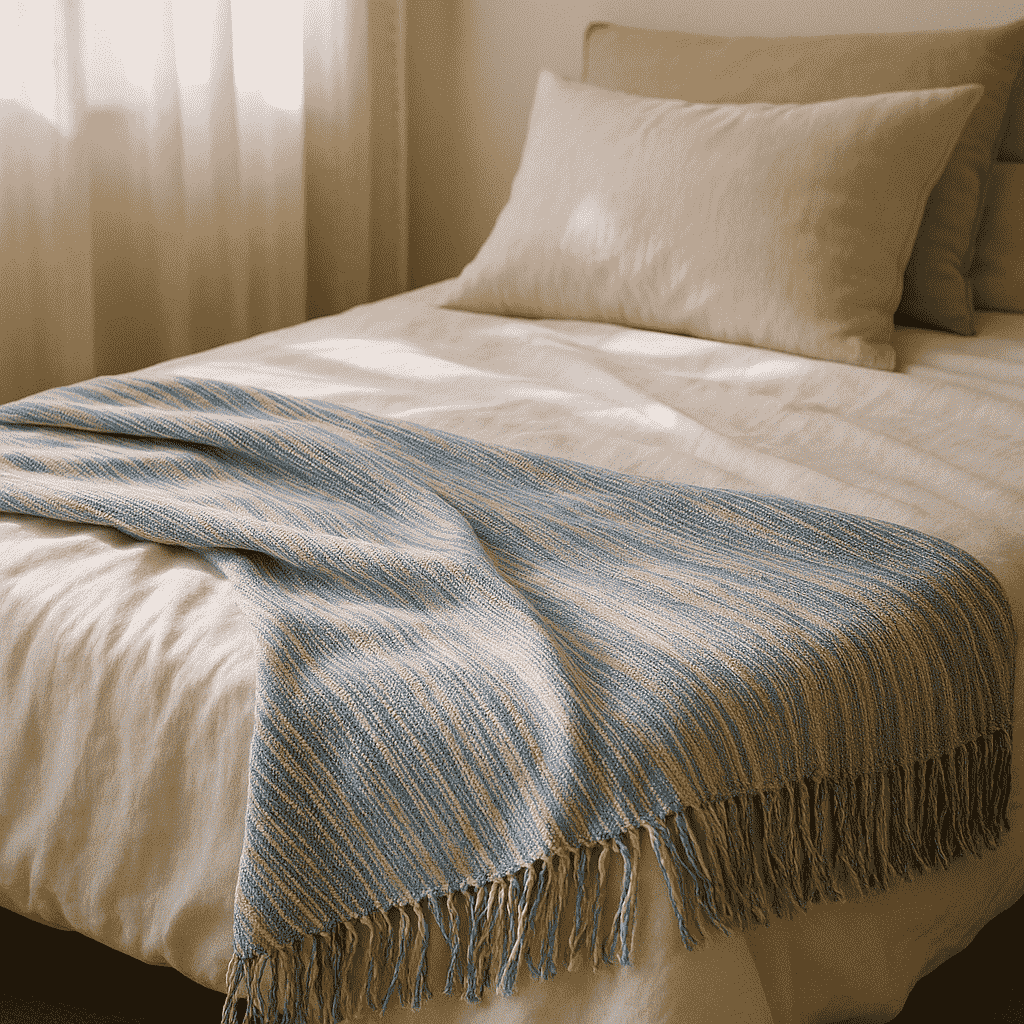 Striped Abstract Cotton Throw Blanket – Artistic Comfort