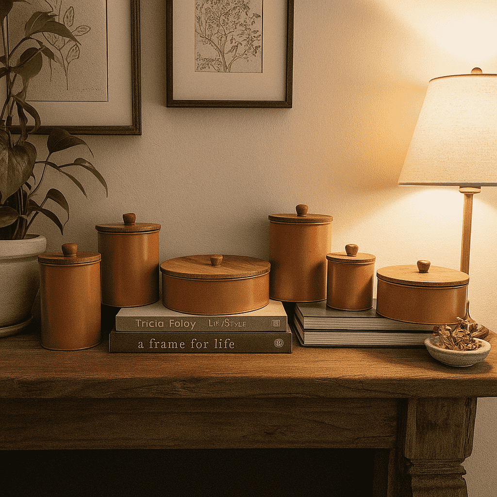 Handmade Galvanized Iron Storage Boxes – Set of 6