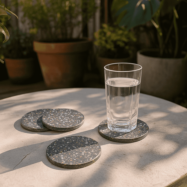 Stone Coasters | Cosmic Composite Hand-Carved Set of 4 Medium
