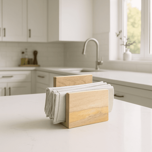 Mango Wood Napkin Holder | Handcrafted Solid Wood Decor