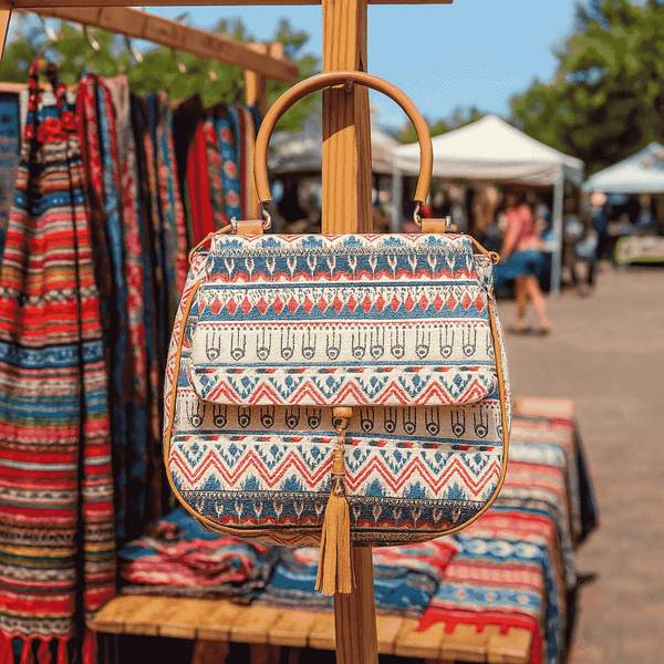 Boho Printed Handbag – Artisan Cotton Sling