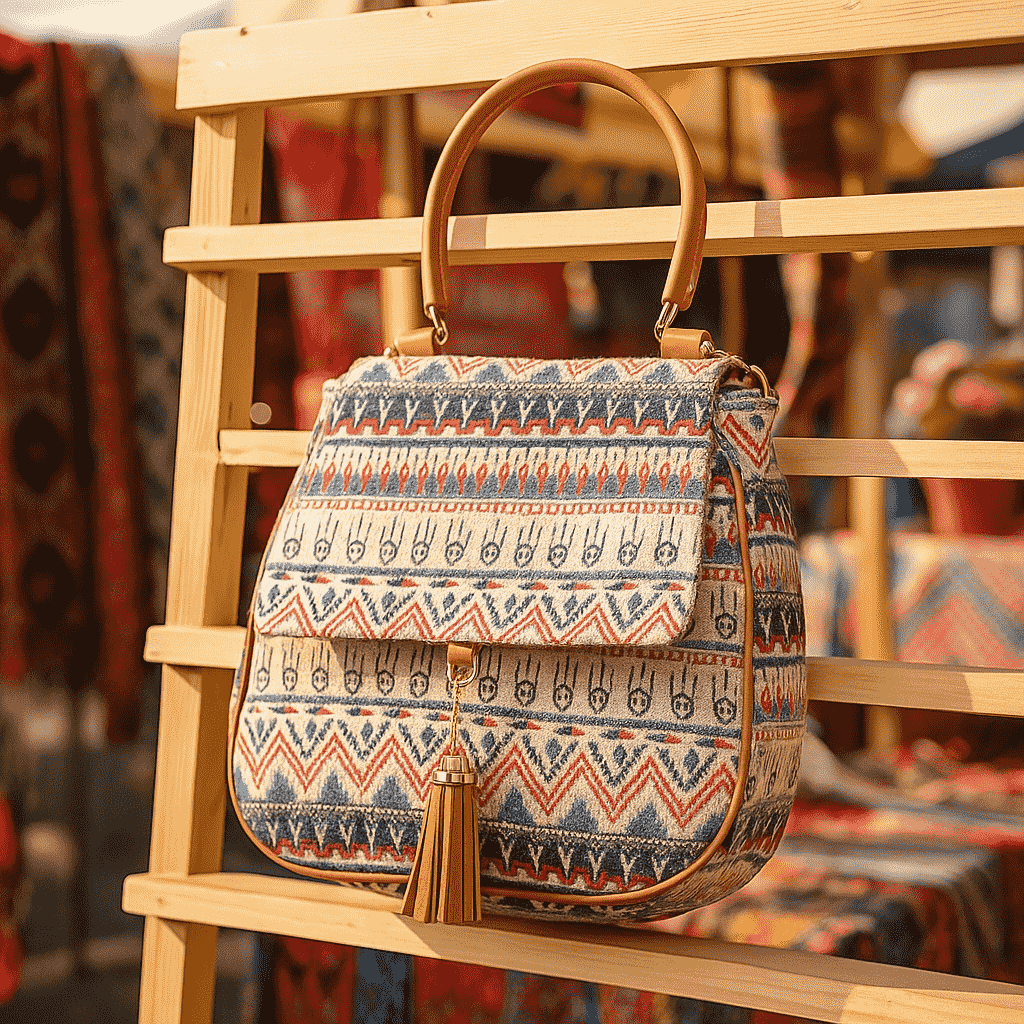 Boho Printed Handbag – Artisan Cotton Sling