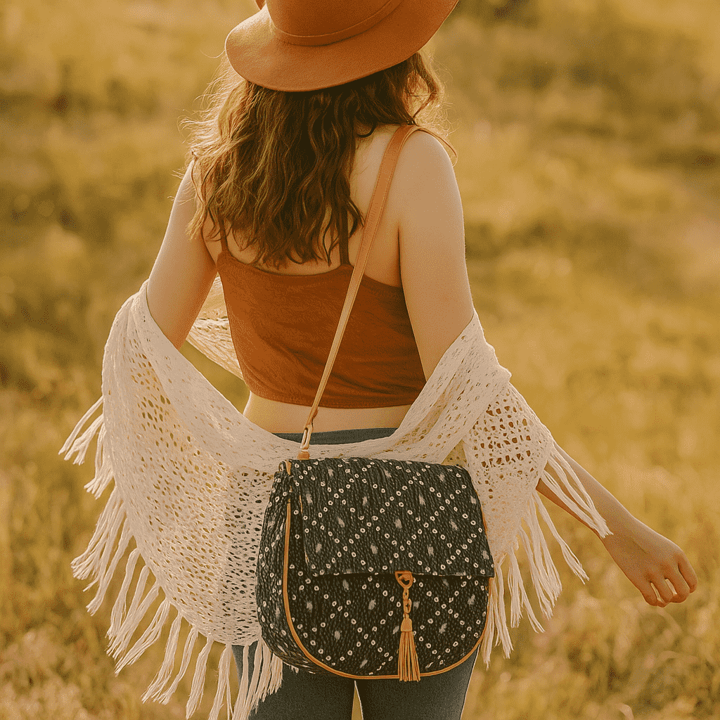 Bandhani Printed Handbag with Tassel