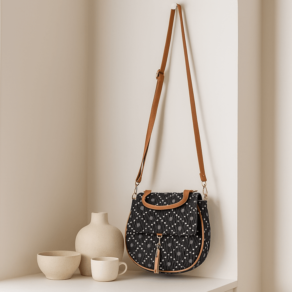 Bandhani Printed Handbag with Tassel