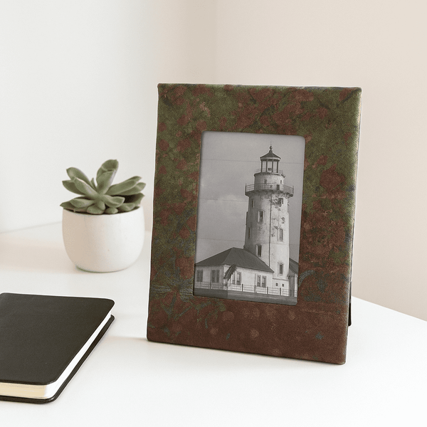 Painted Photo Frame | Hand Painted Upcycled Fabric | Gleemium