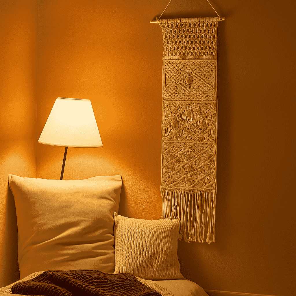 Boho Macrame Wall Hanging with Pocket – Handmade