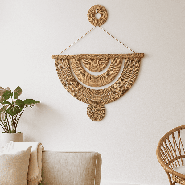 Jute and Cane Wall Decor | Handmade Earthy Natural Fibre Art