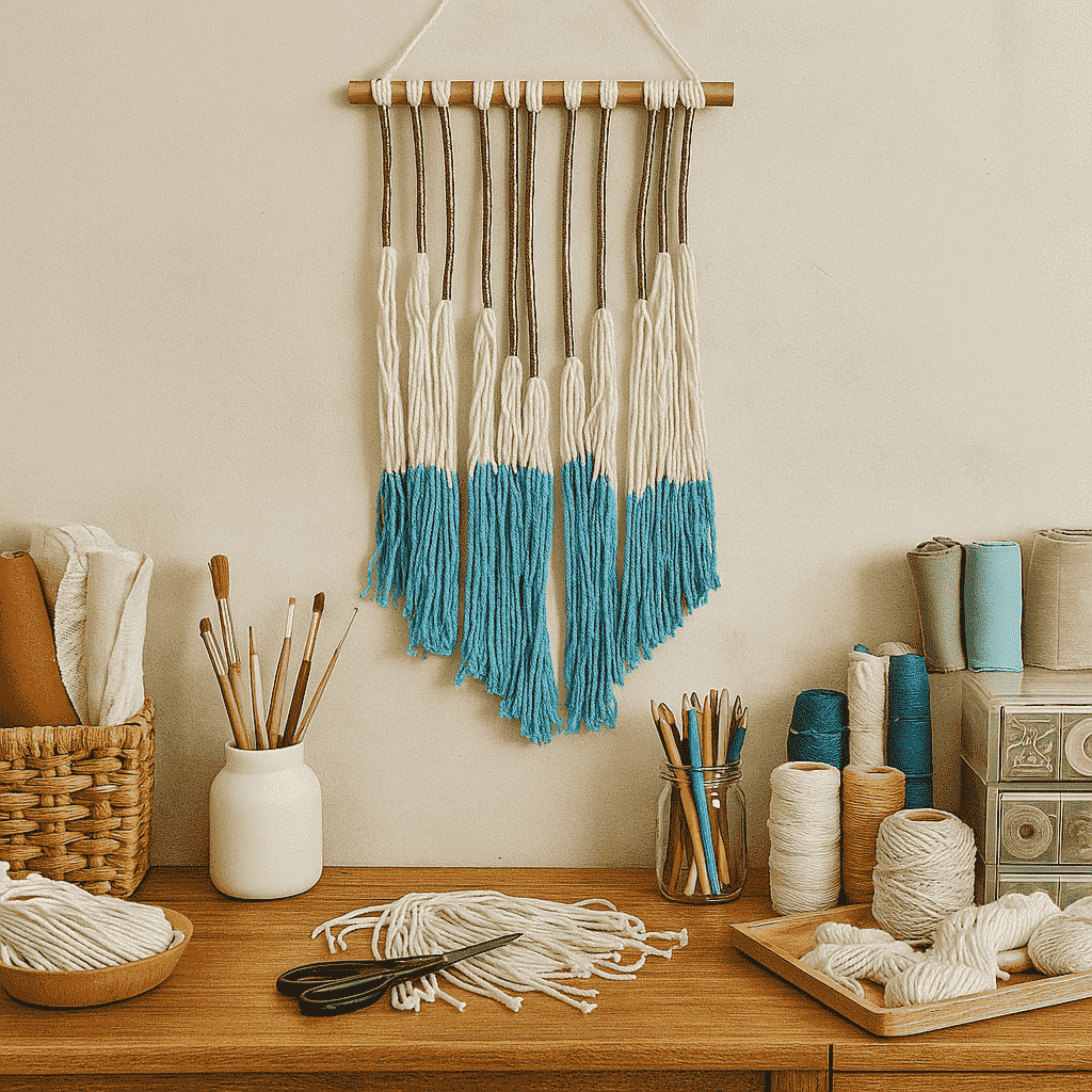 Lurex-Wrapped Ombre Wall Hanging