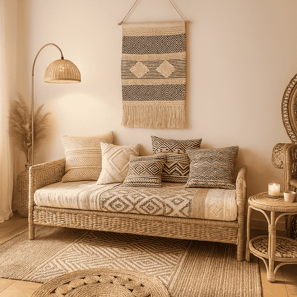Handwoven Geometric Cotton Wall Hanging | Artisan Boho Decor