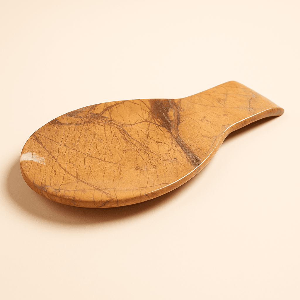 Fish-Shaped Ochre Marble Spoon Rest
