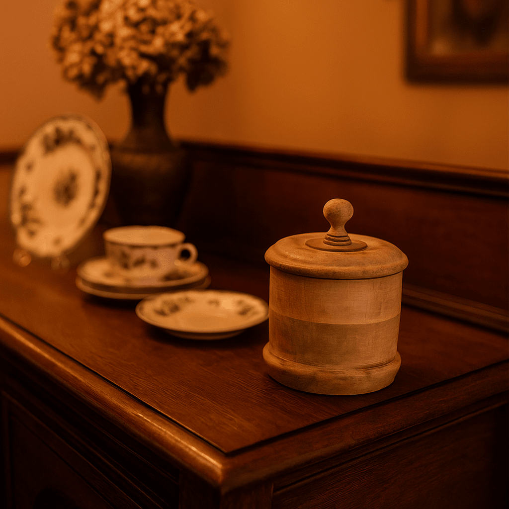 Classic Wooden Round Jar with Lid – Handmade