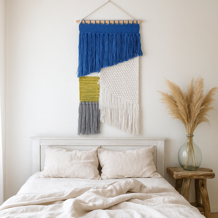 Handwoven Tasseled Coastal Boho Wall Hanging