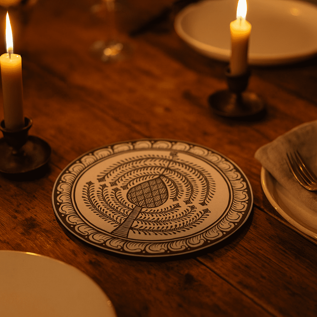 Tribal Art Laminated MDF &amp; Cork Trivet