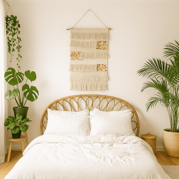 Sequin Cotton Wall Hanging | Embellished Tasseled Boho Decor