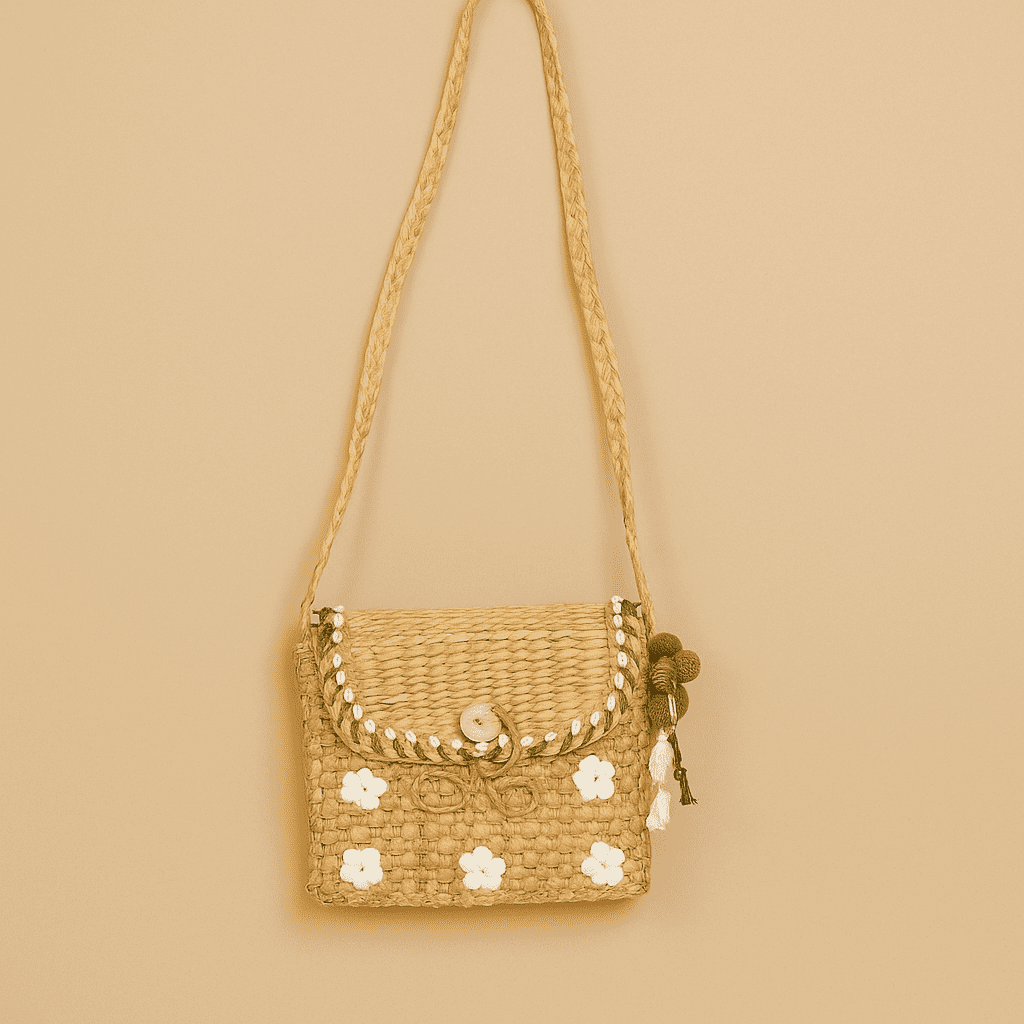 Daisies Basket Cane Woven Sling Bag – Handmade