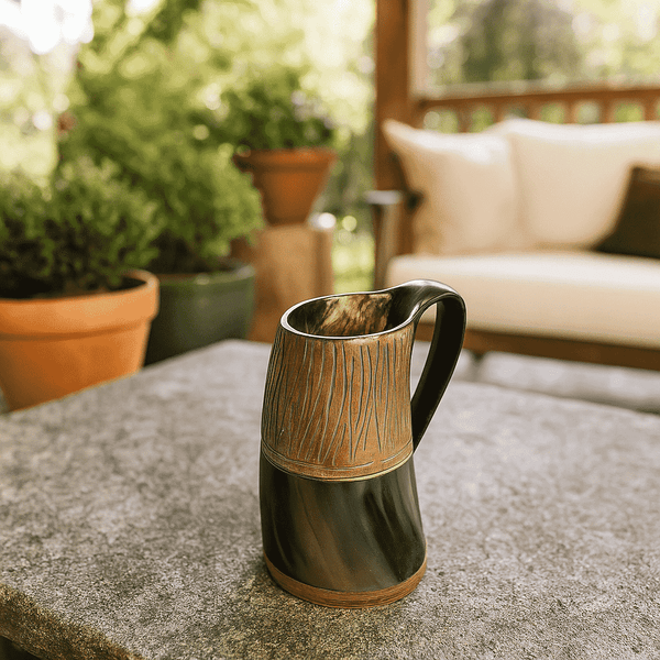 Horn Water Jug | Hand Carved Recycled Artisan Jug