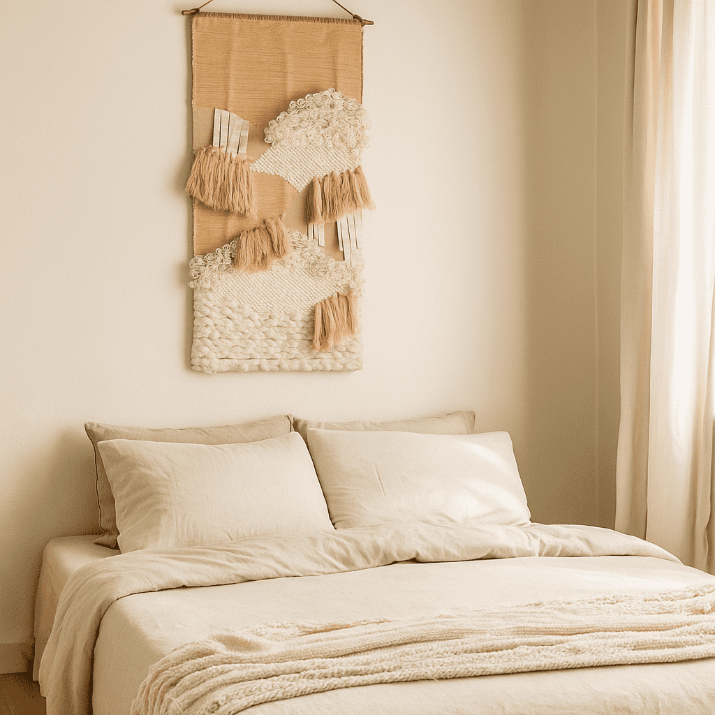 Handwoven &amp; Tufted Boho wool Wall Hanging