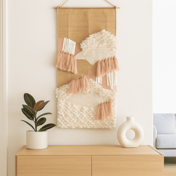 Earthy Tufted Wool Wall Hanging | Statement Boho Decor