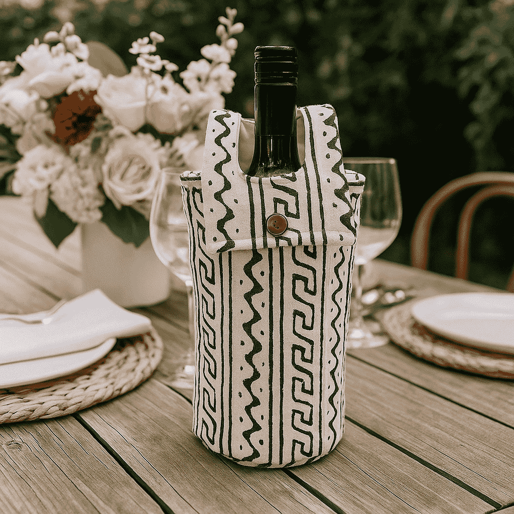 Tribal Printed Fabric Wine Bottle Bag – Stylish Aussie Gifting