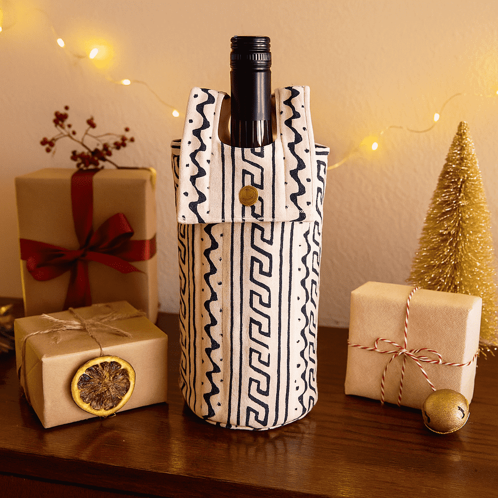 Tribal Printed Fabric Wine Bottle Bag – Stylish Aussie Gifting