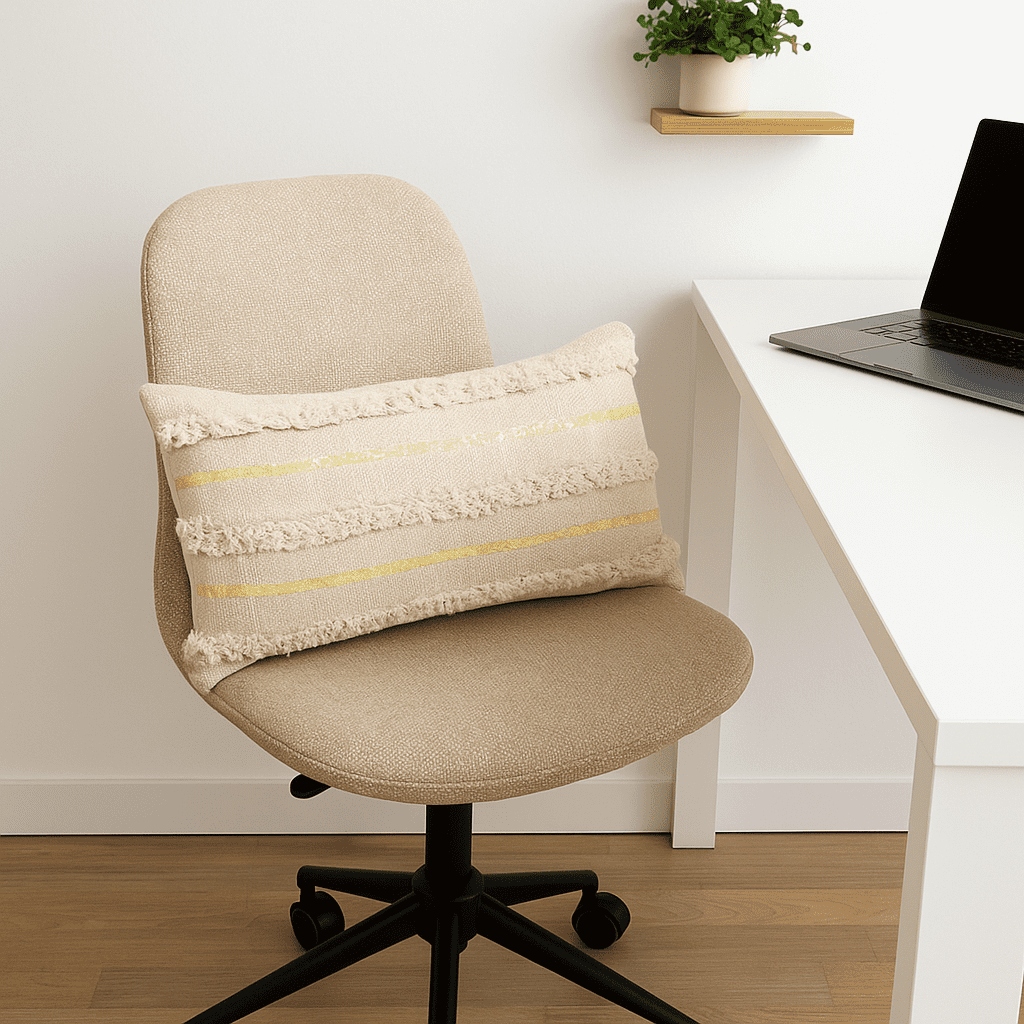 Shaggy Sequinned Lumbar cotton Cushion Cover