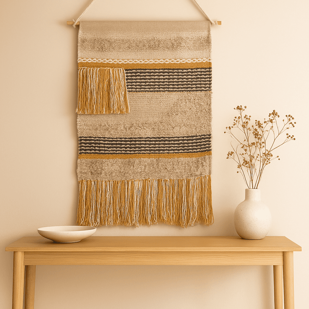 Handwoven Multicolor Cotton Fringe Wall Hanging